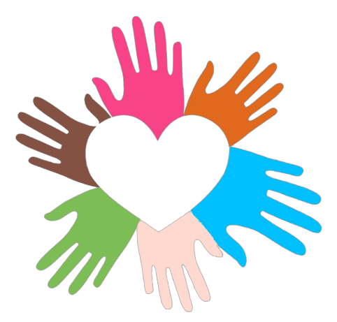 Volunteer hands raised together